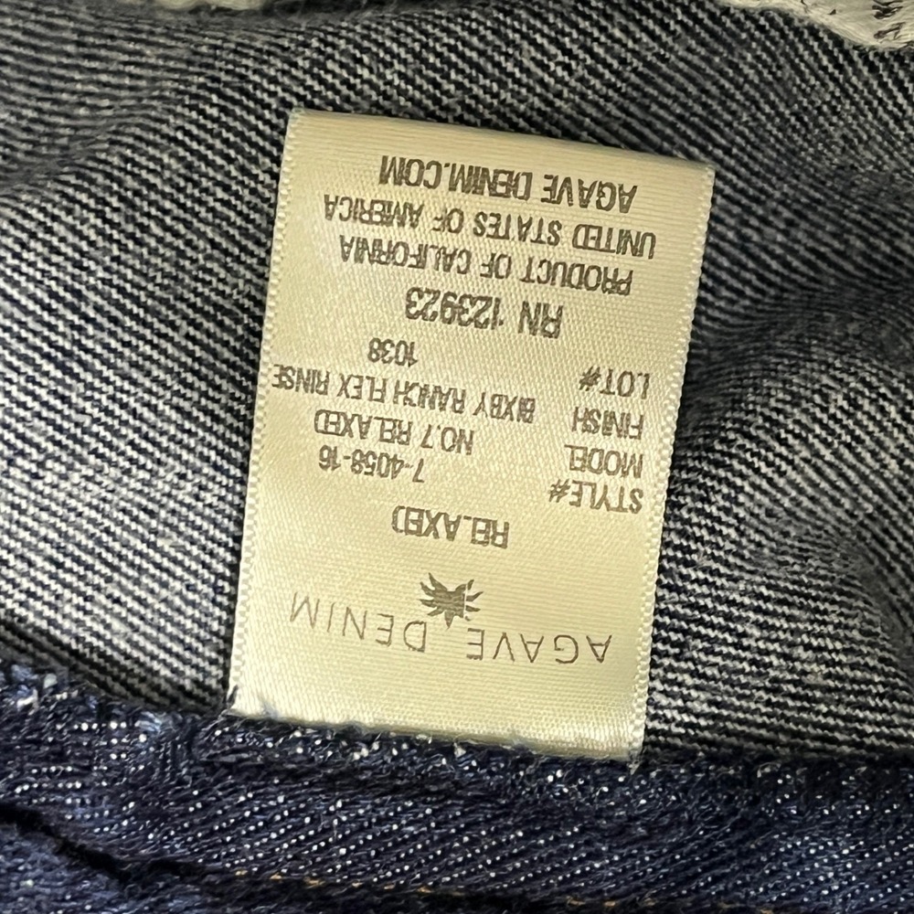 Agave Denim No 7 Relaxed Fit Jeans Mens 44 Bixby Ranch Flex Rinse Made in USA - Picture 8 of 10